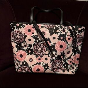 Kate Spade Pink and Black Dahlia Tote. EUC
